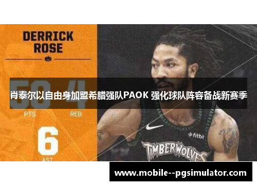 肖泰尔以自由身加盟希腊强队PAOK 强化球队阵容备战新赛季